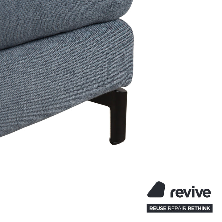 Rolf Benz Nuvola Stoff 2x Liege mit Hocker Grau Blau Anthrazit