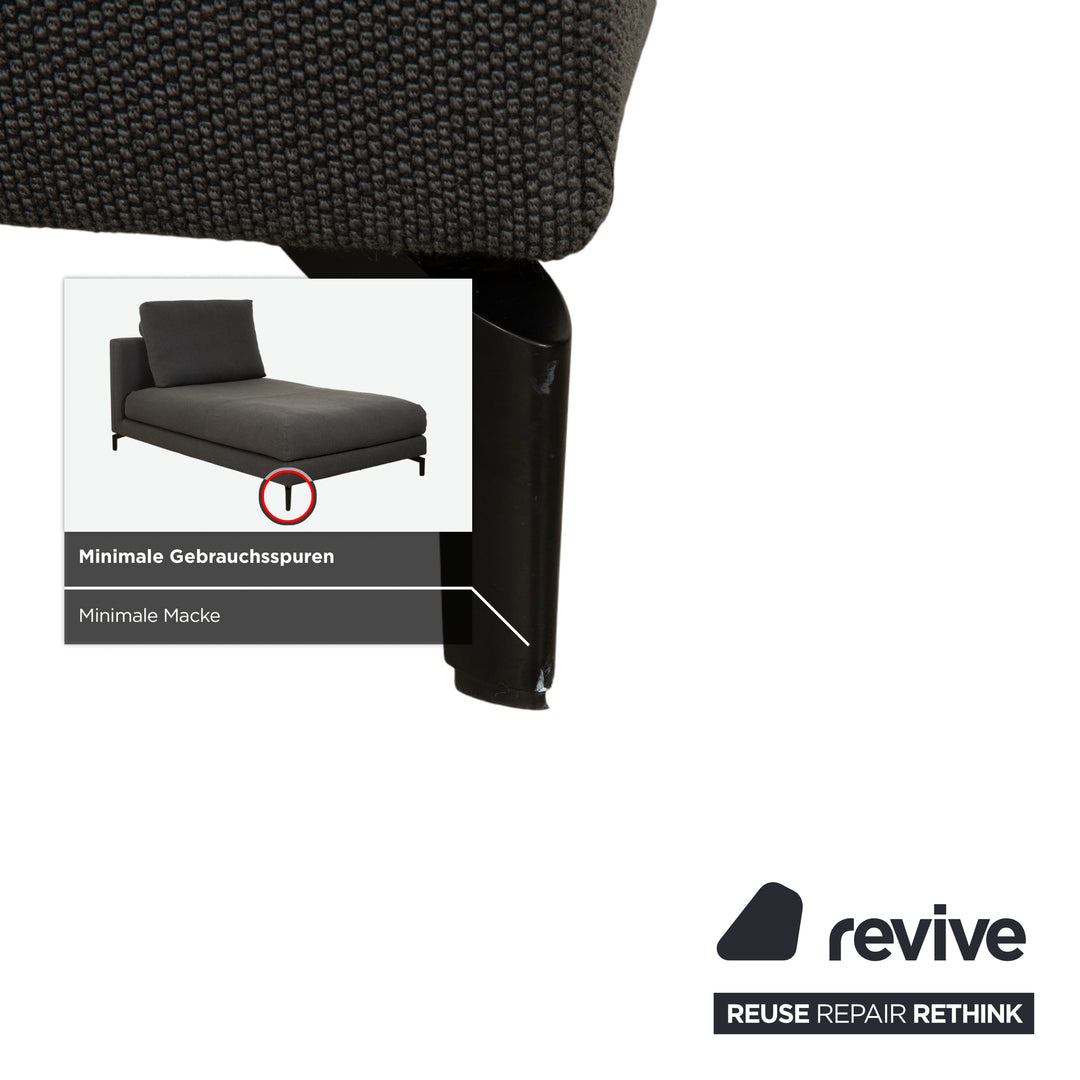 Fauteuil 2 places Rolf Benz Nuvola en tissu avec repose-pieds, gris, bleu et anthracite