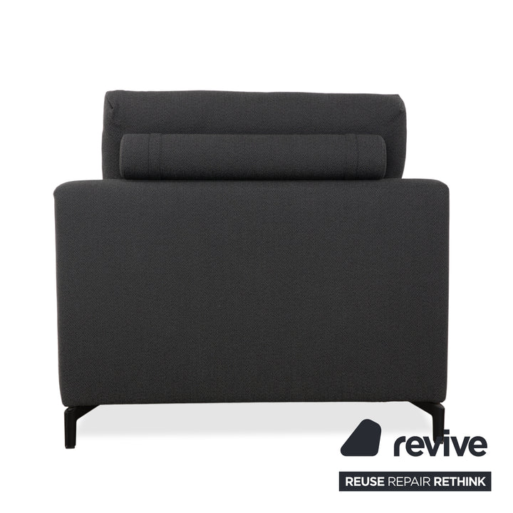 Rolf Benz Nuvola Stoff 2x Liege mit Hocker Grau Blau Anthrazit