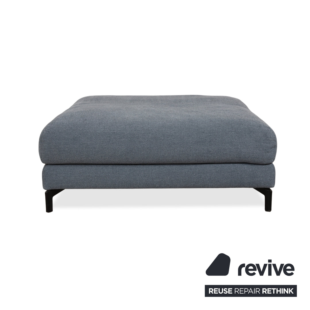 Fauteuil 2 places Rolf Benz Nuvola en tissu avec repose-pieds, gris, bleu et anthracite