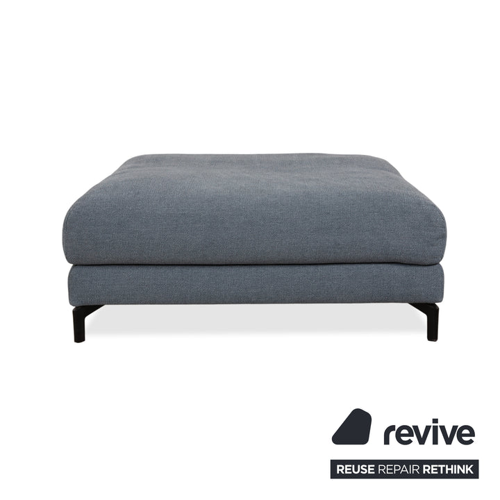Fauteuil 2 places Rolf Benz Nuvola en tissu avec repose-pieds, gris, bleu et anthracite