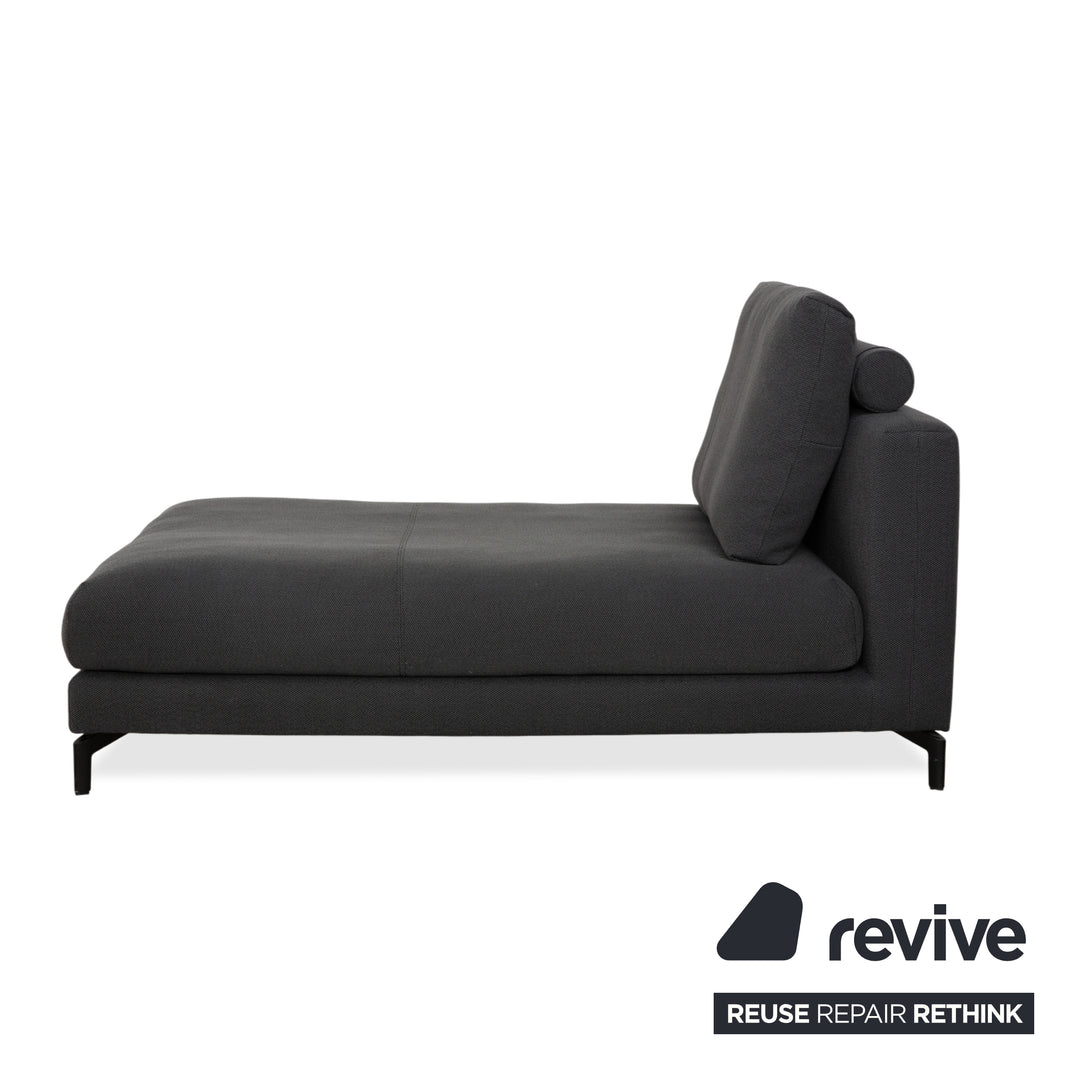 Rolf Benz Nuvola Stoff 2x Liege mit Hocker Grau Blau Anthrazit