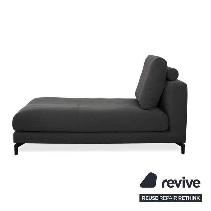 Rolf Benz Nuvola Stoff 2x Liege mit Hocker Grau Blau Anthrazit