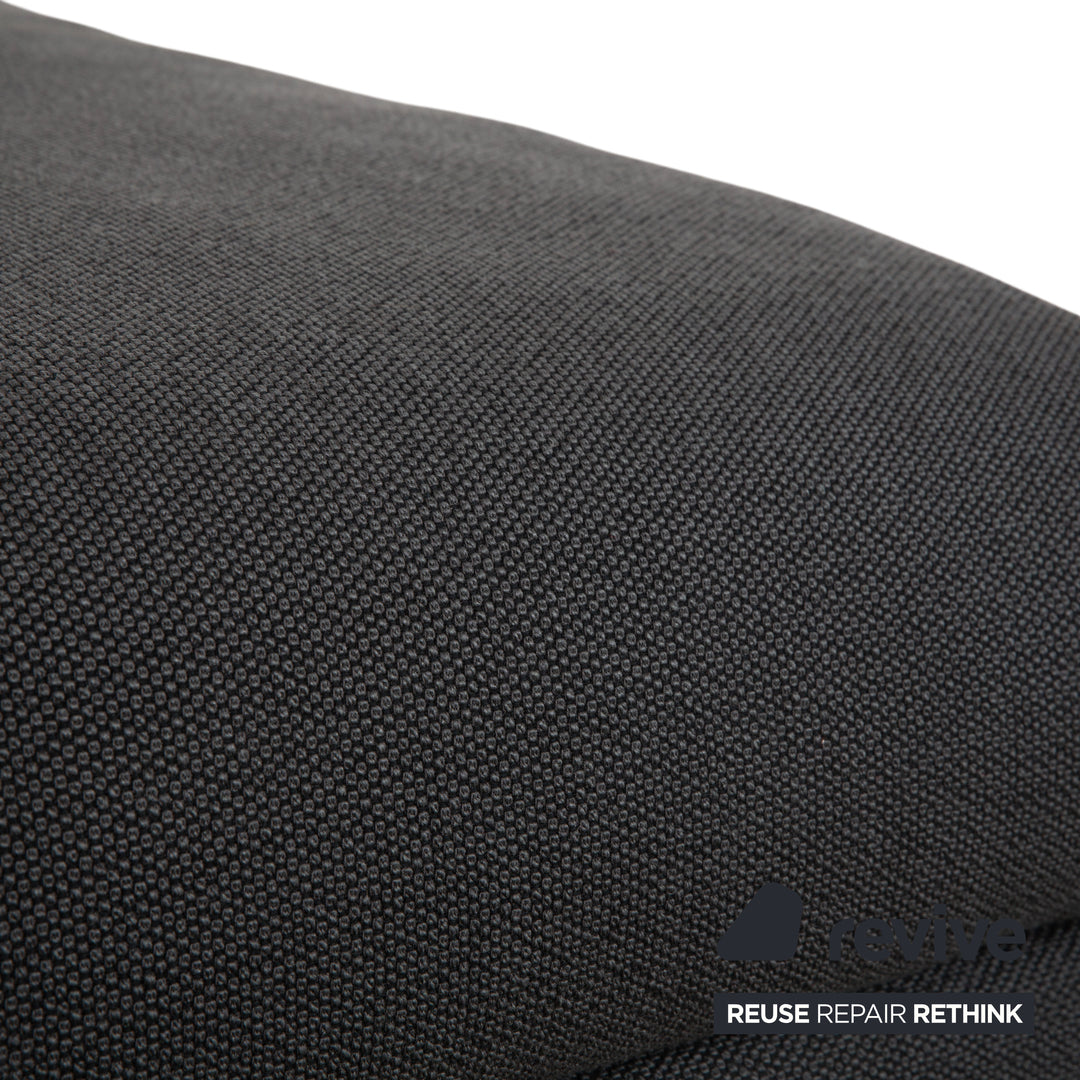 Rolf Benz Nuvola fabric 2x lounger with footstool grey blue anthracite