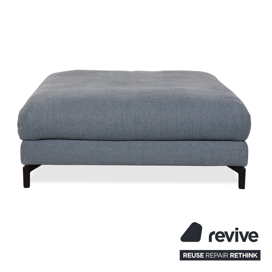 Rolf Benz Nuvola Stoff 2x Liege mit Hocker Grau Blau Anthrazit
