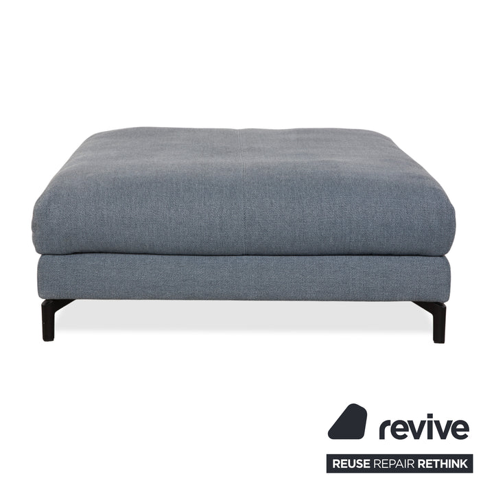 Rolf Benz Nuvola Stoff 2x Liege mit Hocker Grau Blau Anthrazit