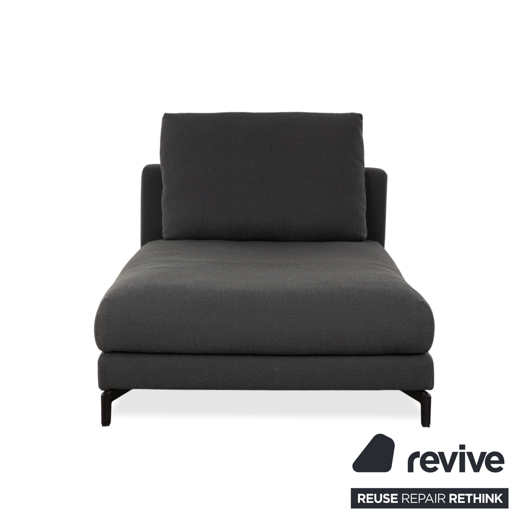 Rolf Benz Nuvola fabric 2x lounger with footstool grey blue anthracite