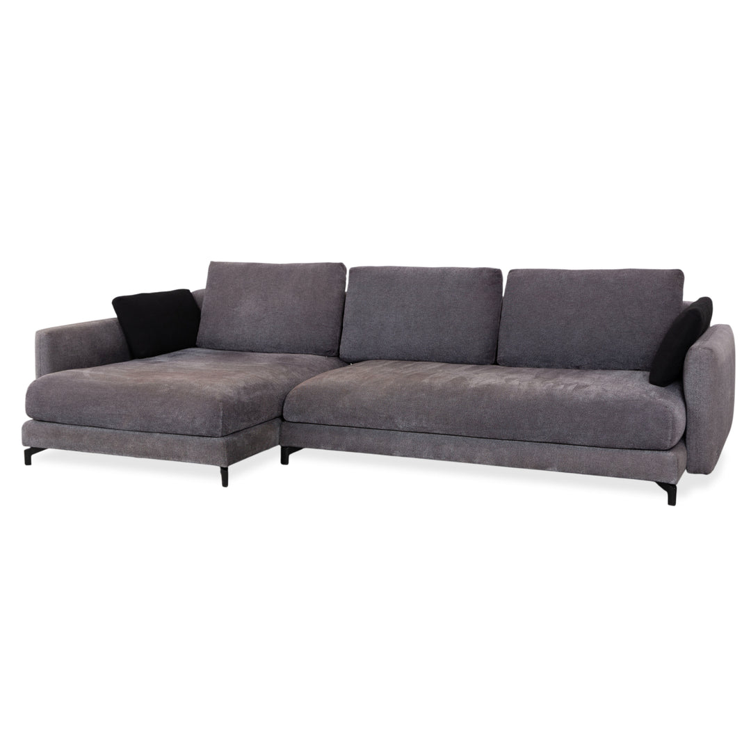 Canapé d'angle en tissu Nuvola de Rolf Benz, gris anthracite