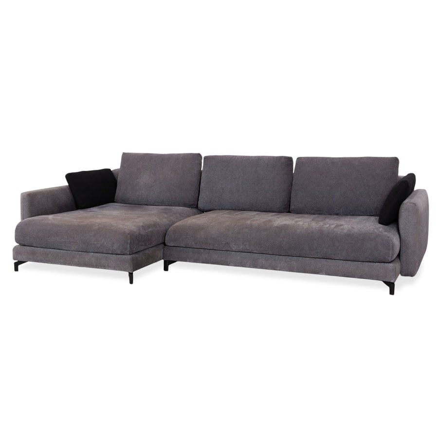 Canapé d'angle en tissu Nuvola de Rolf Benz, gris anthracite
