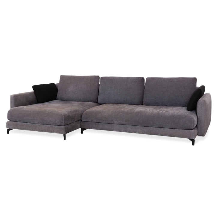 Canapé d'angle en tissu Nuvola de Rolf Benz, gris anthracite