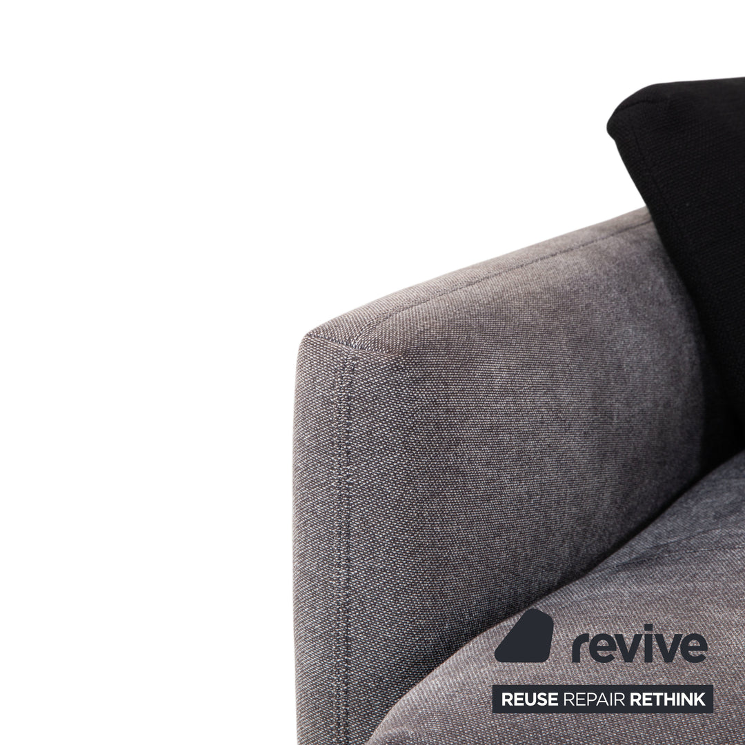 Canapé d'angle en tissu Nuvola de Rolf Benz, gris anthracite