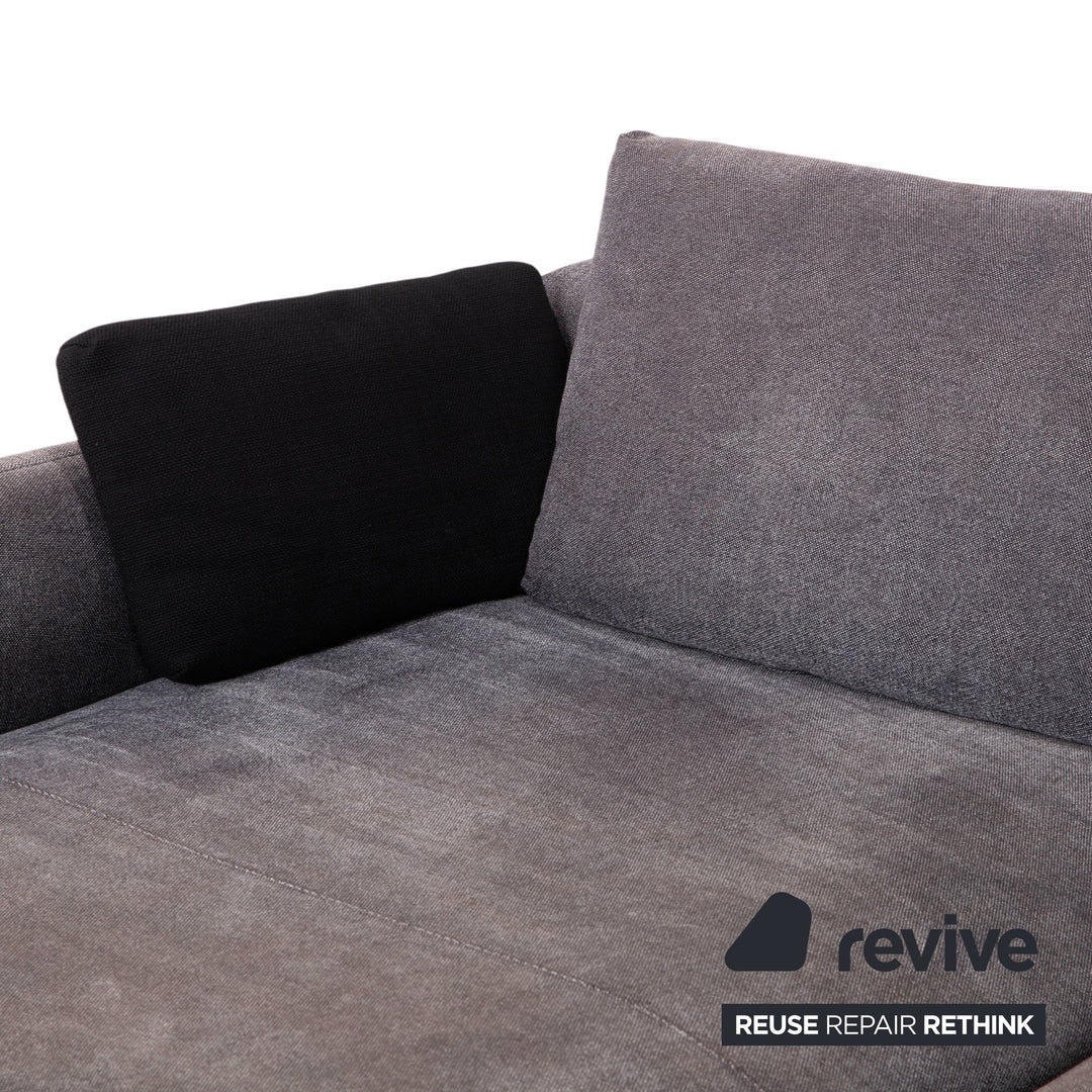 Canapé d'angle en tissu Nuvola de Rolf Benz, gris anthracite