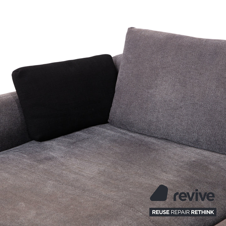 Canapé d'angle en tissu Nuvola de Rolf Benz, gris anthracite