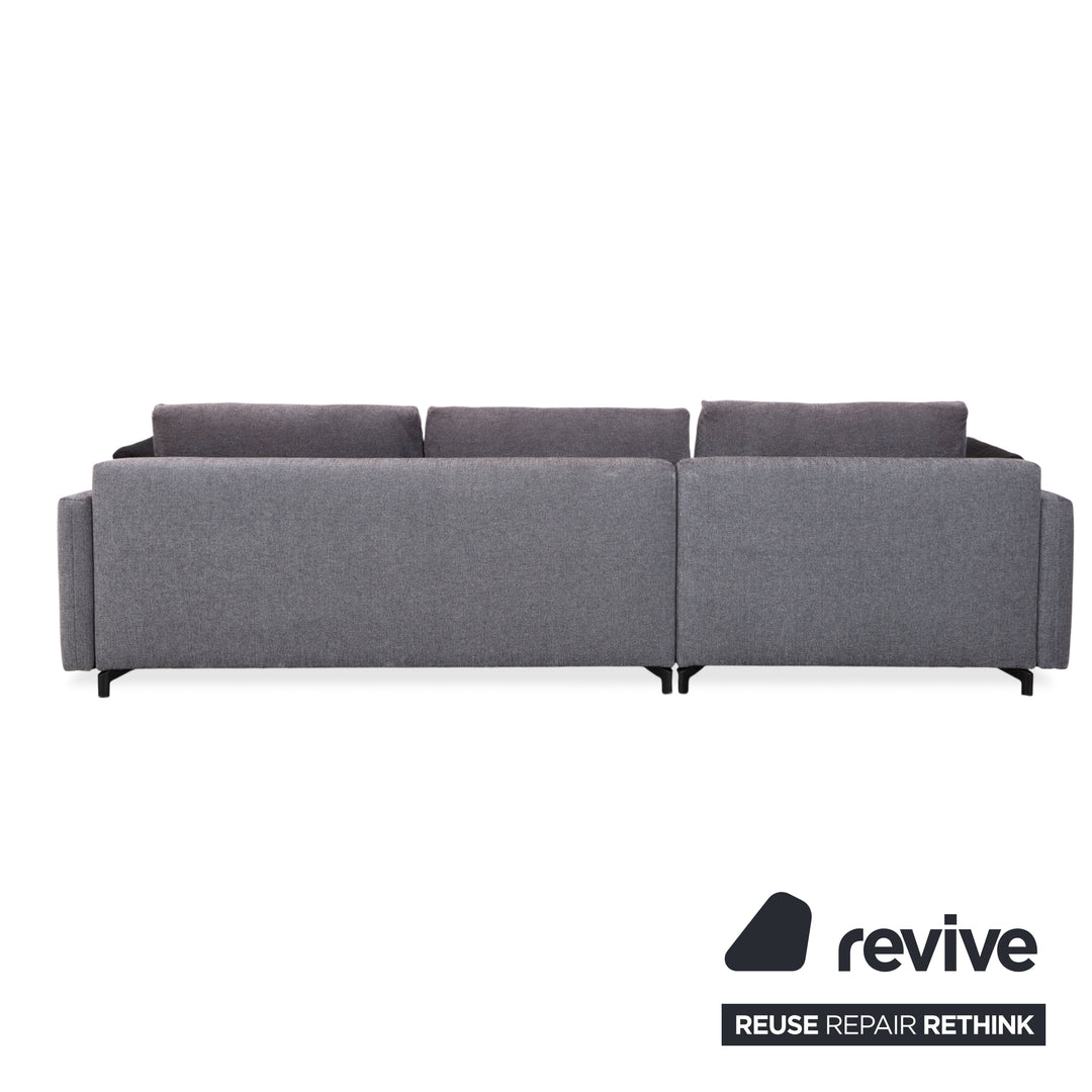 Canapé d'angle en tissu Nuvola de Rolf Benz, gris anthracite