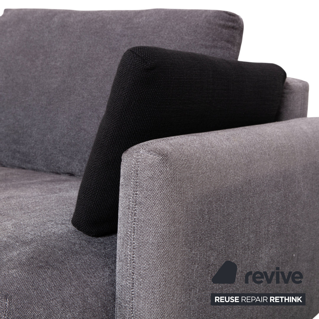 Canapé d'angle en tissu Nuvola de Rolf Benz, gris anthracite