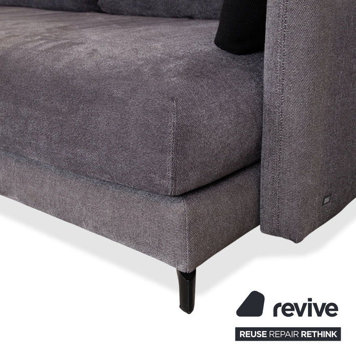 Canapé d'angle en tissu Nuvola de Rolf Benz, gris anthracite