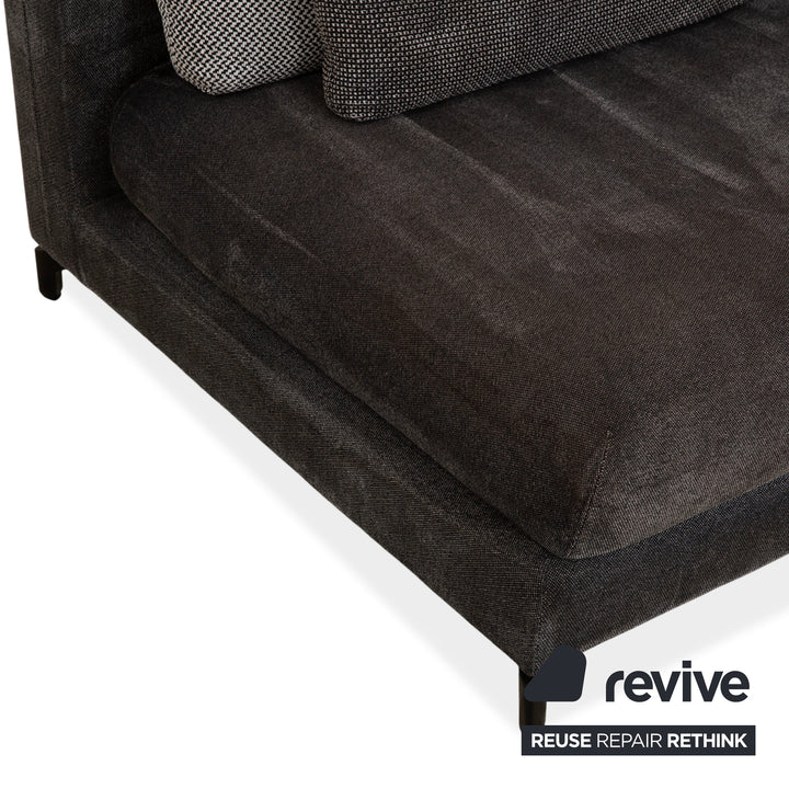 Canapé d'angle en tissu Rolf Benz Nuvola gris avec méridienne droite