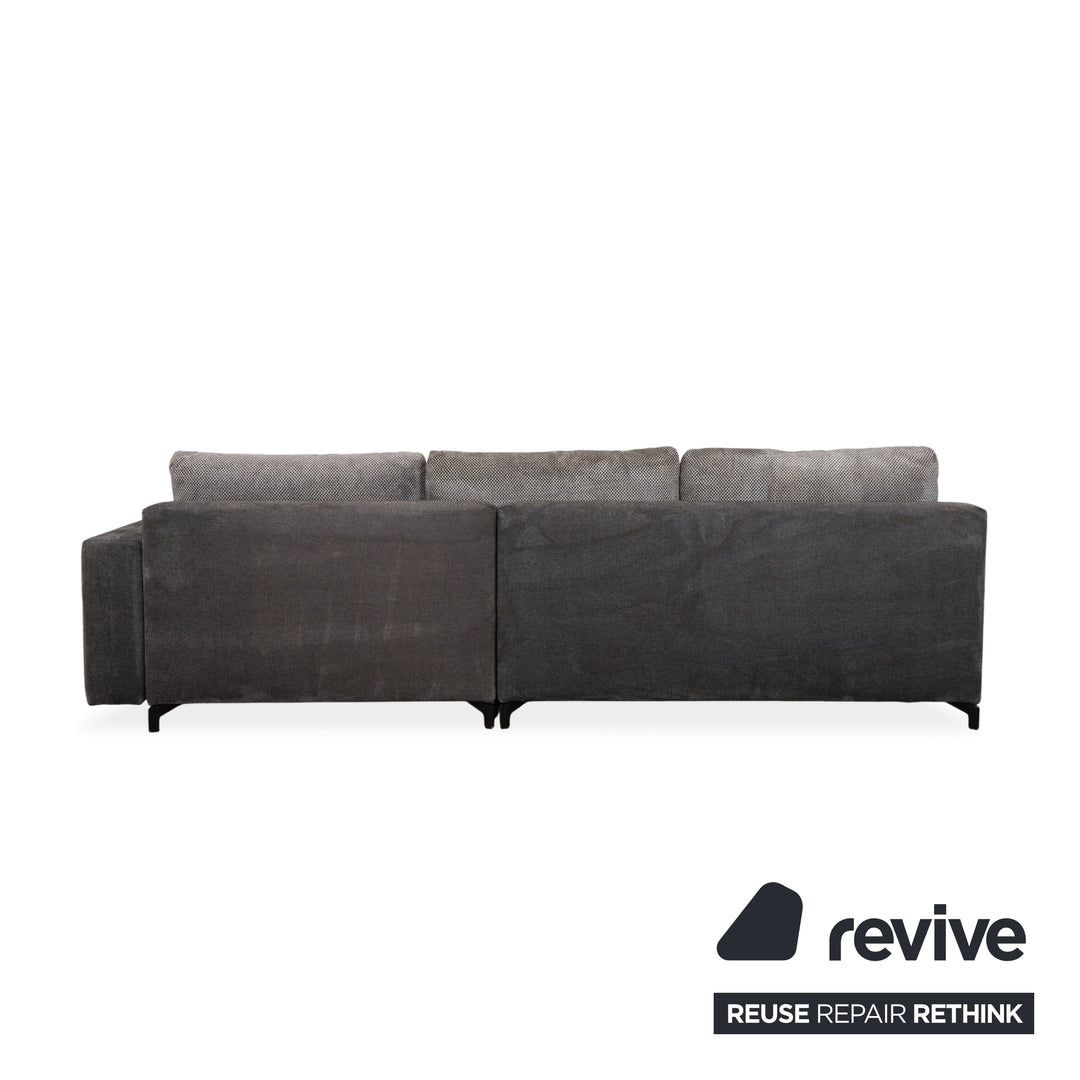 Canapé d'angle en tissu Rolf Benz Nuvola gris avec méridienne droite
