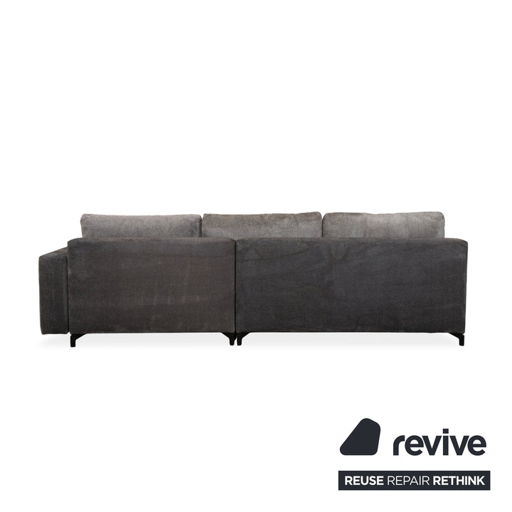 Canapé d'angle en tissu Rolf Benz Nuvola gris avec méridienne droite