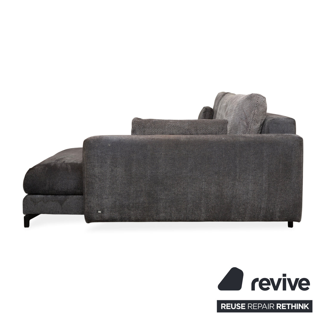 Canapé d'angle en tissu Rolf Benz Nuvola gris avec méridienne droite