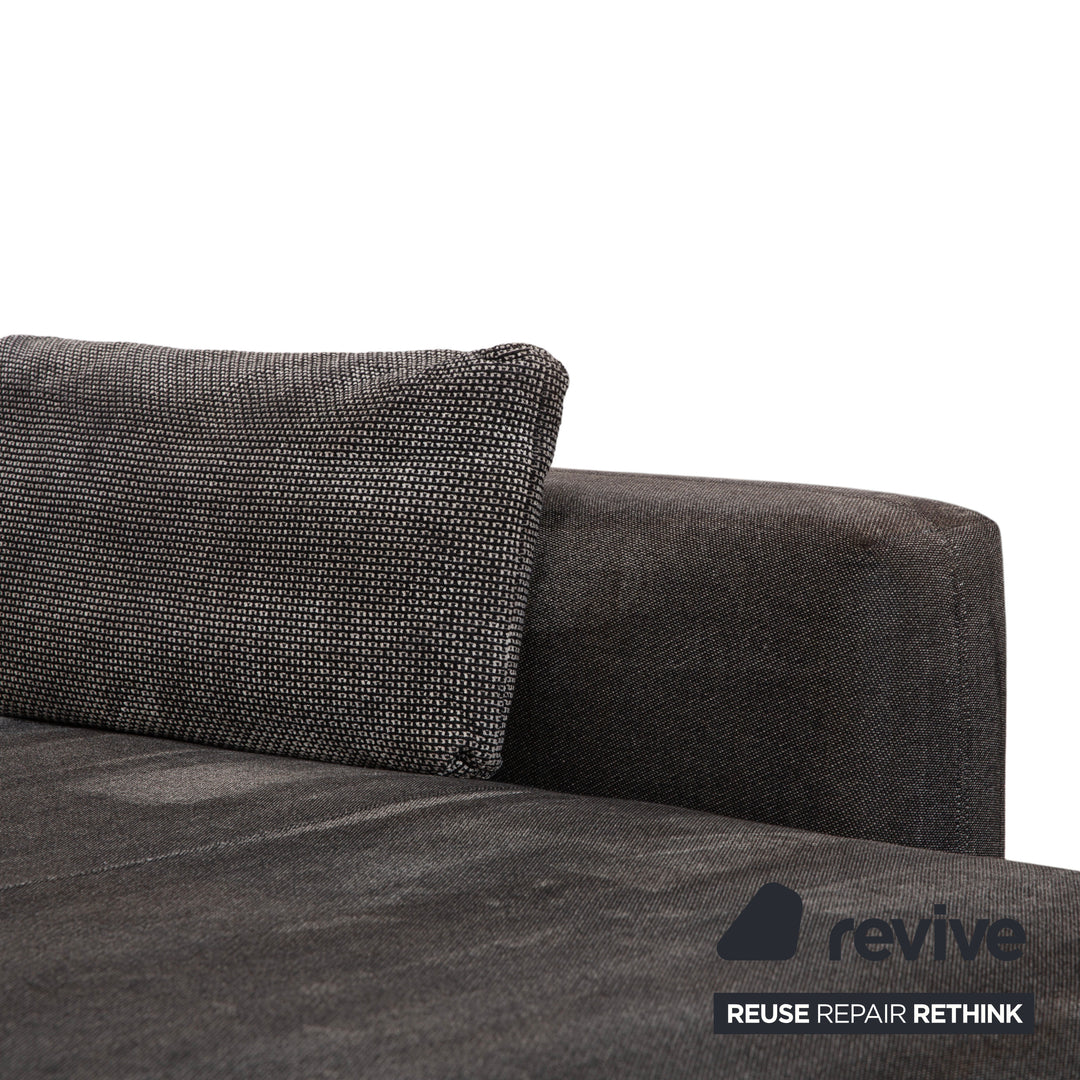 Canapé d'angle en tissu Rolf Benz Nuvola gris avec méridienne droite