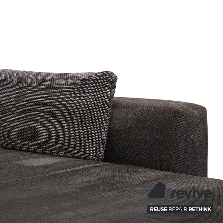 Canapé d'angle en tissu Rolf Benz Nuvola gris avec méridienne droite