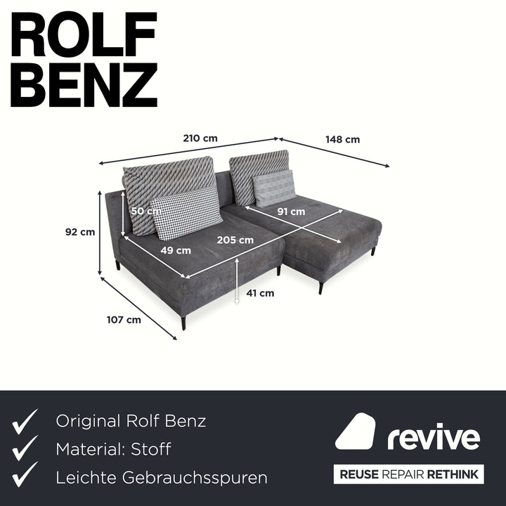 Rolf Benz Nuvola Stoff Ecksofa Grau Sofa Couch
