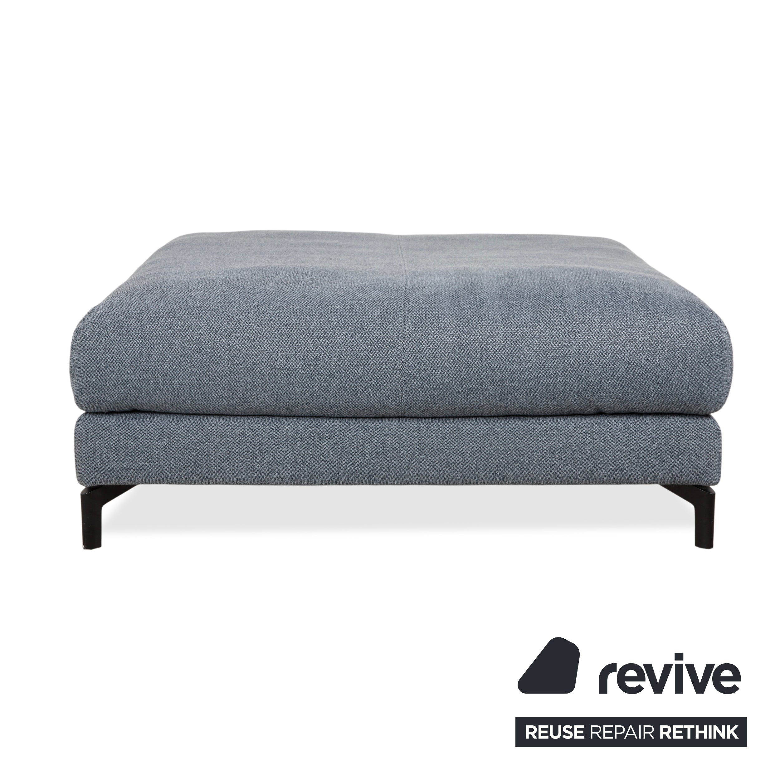 Rolf Benz Nuvola Stoff Hocker Blau Grau