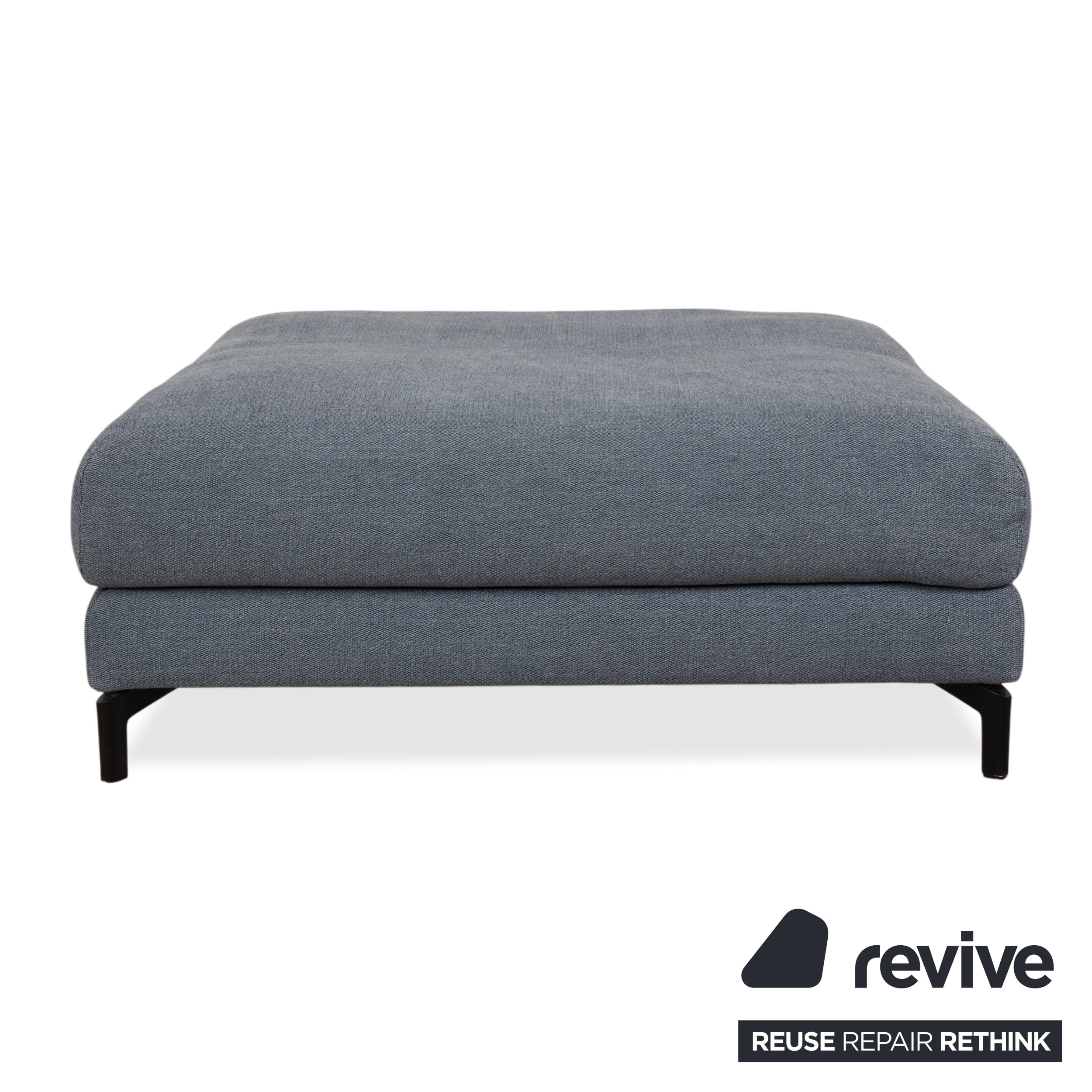 Rolf Benz Nuvola Stoff Hocker Blau Grau