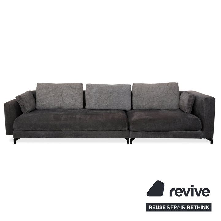 Rolf Benz Nuvola Stoff Holz Viersitzer Couchtisch Beistelltisch Grau Anthrazit Sofa Couch