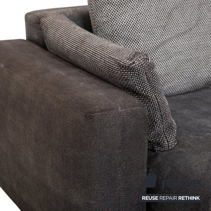 Rolf Benz Nuvola Stoff Holz Viersitzer Couchtisch Beistelltisch Grau Anthrazit Sofa Couch