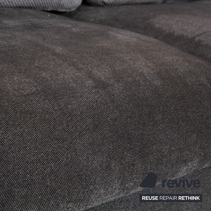 Rolf Benz Nuvola Stoff Holz Viersitzer Couchtisch Beistelltisch Grau Anthrazit Sofa Couch