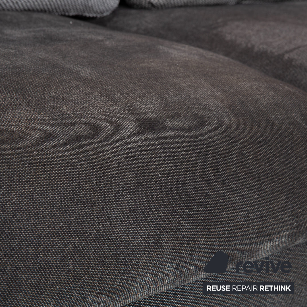 Table basse quatre places en tissu et bois Rolf Benz Nuvola, table d'appoint, canapé gris anthracite