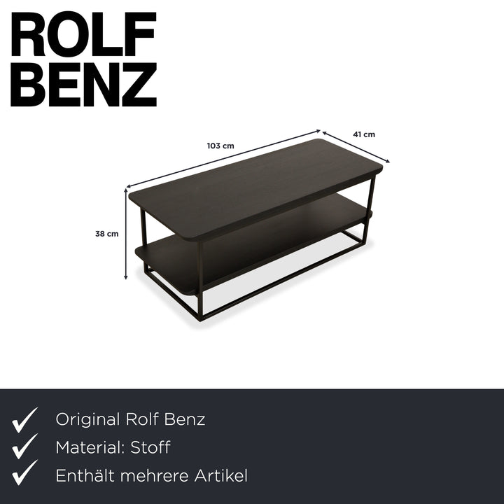 Rolf Benz Nuvola Stoff Holz Viersitzer Couchtisch Beistelltisch Grau Anthrazit Sofa Couch