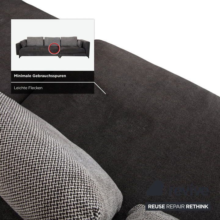 Rolf Benz Nuvola Stoff Holz Viersitzer Couchtisch Beistelltisch Grau Anthrazit Sofa Couch