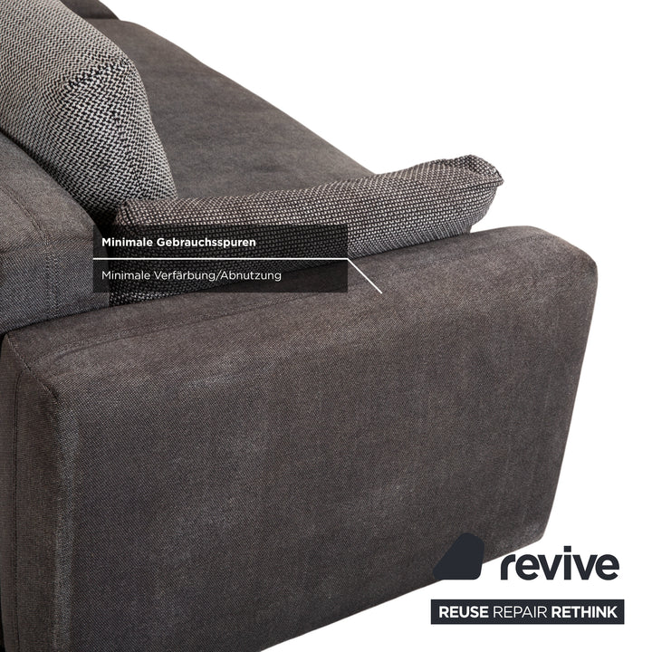 Rolf Benz Nuvola Stoff Holz Viersitzer Couchtisch Beistelltisch Grau Anthrazit Sofa Couch
