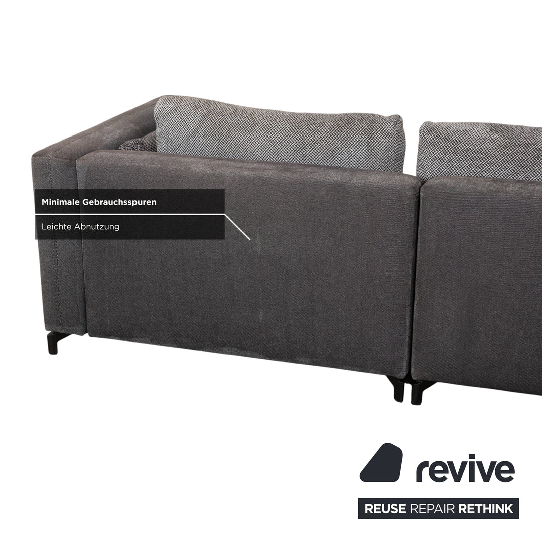 Table basse quatre places en tissu et bois Rolf Benz Nuvola, table d'appoint, canapé gris anthracite