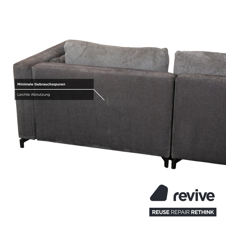 Table basse quatre places en tissu et bois Rolf Benz Nuvola, table d'appoint, canapé gris anthracite