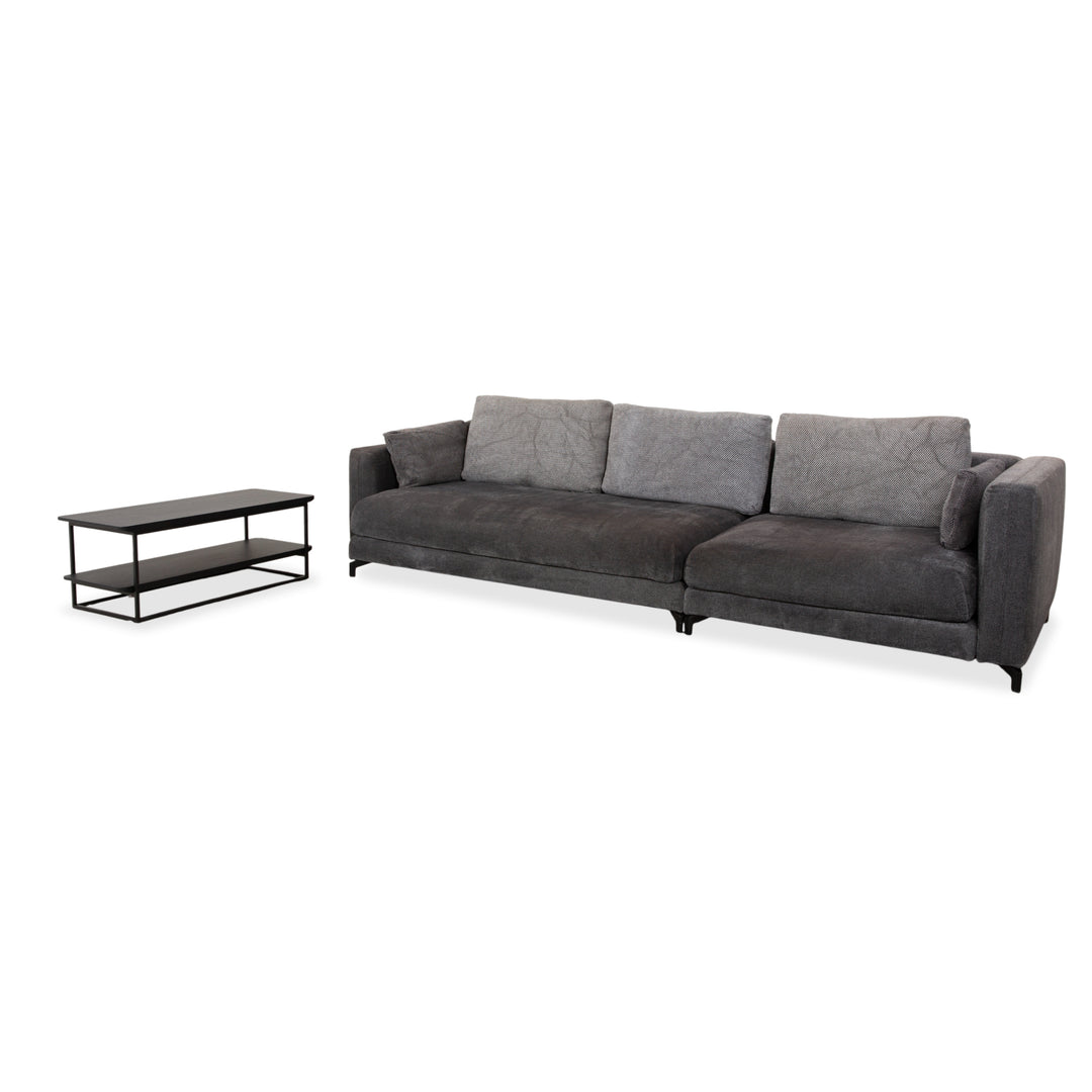 Rolf Benz Nuvola Stoff Holz Viersitzer Couchtisch Beistelltisch Grau Anthrazit Sofa Couch