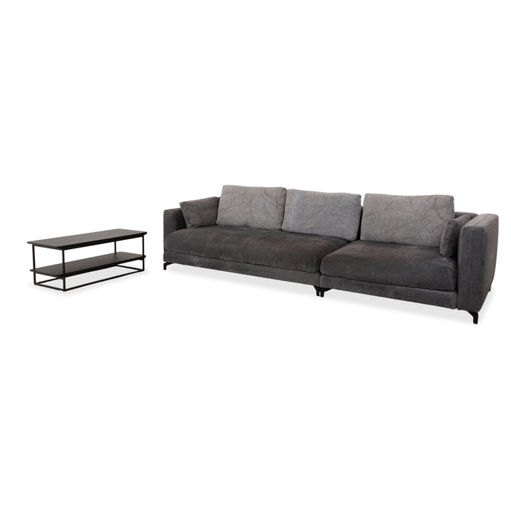 Rolf Benz Nuvola Stoff Holz Viersitzer Couchtisch Beistelltisch Grau Anthrazit Sofa Couch