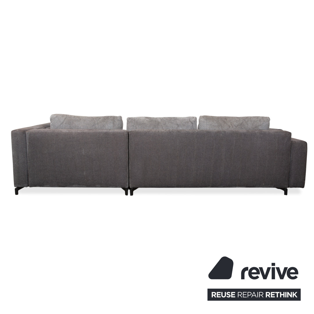 Table basse quatre places en tissu et bois Rolf Benz Nuvola, table d'appoint, canapé gris anthracite