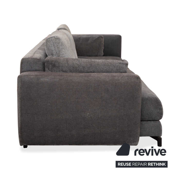 Table basse quatre places en tissu et bois Rolf Benz Nuvola, table d'appoint, canapé gris anthracite