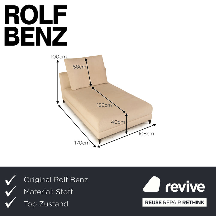 Rolf Benz Nuvola Stoff Liege Beige Creme Chaiselounge