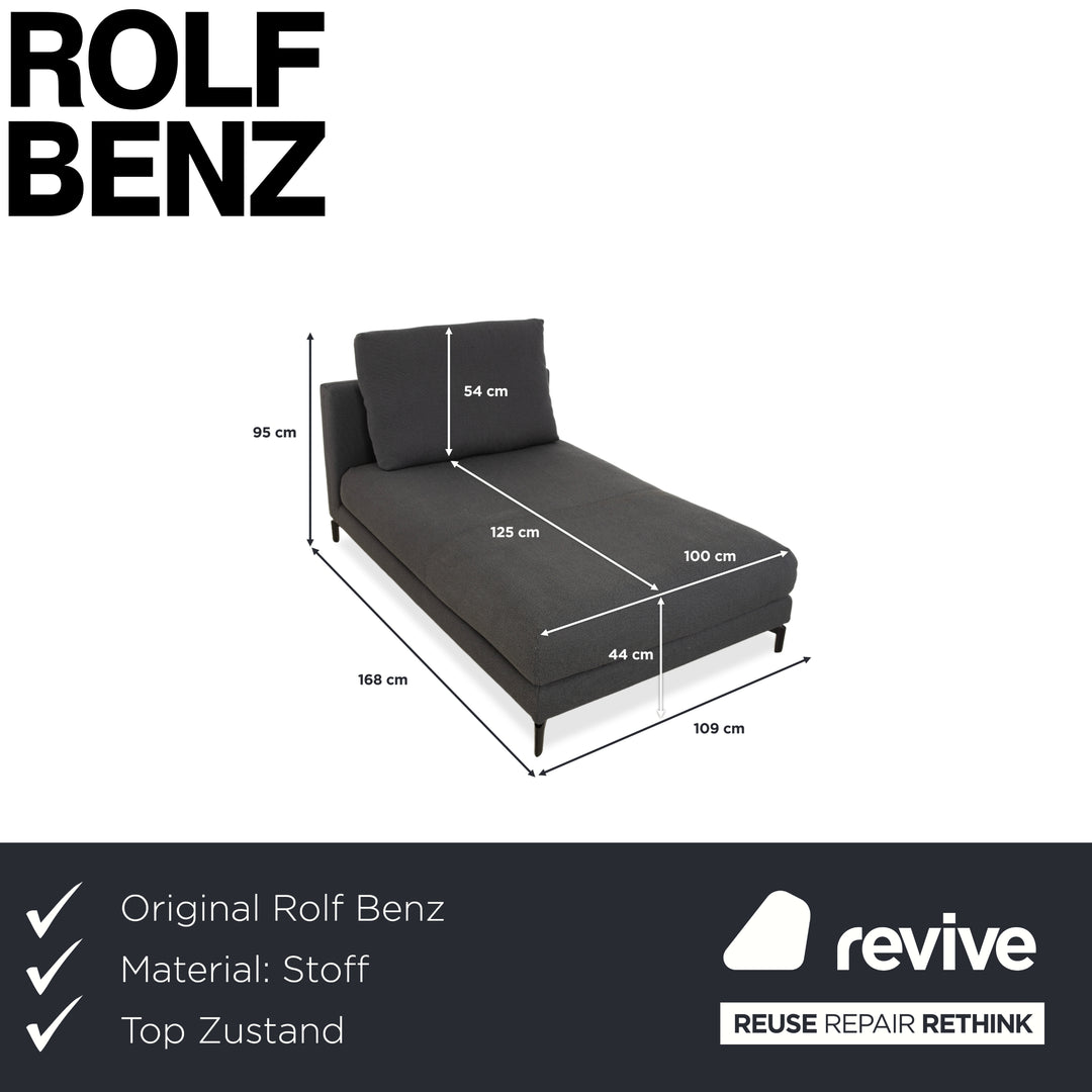 Fauteuil méridienne en tissu Nuvola de Rolf Benz, gris anthracite