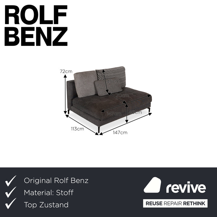 Rolf Benz Nuvola chaise longue en tissu gris