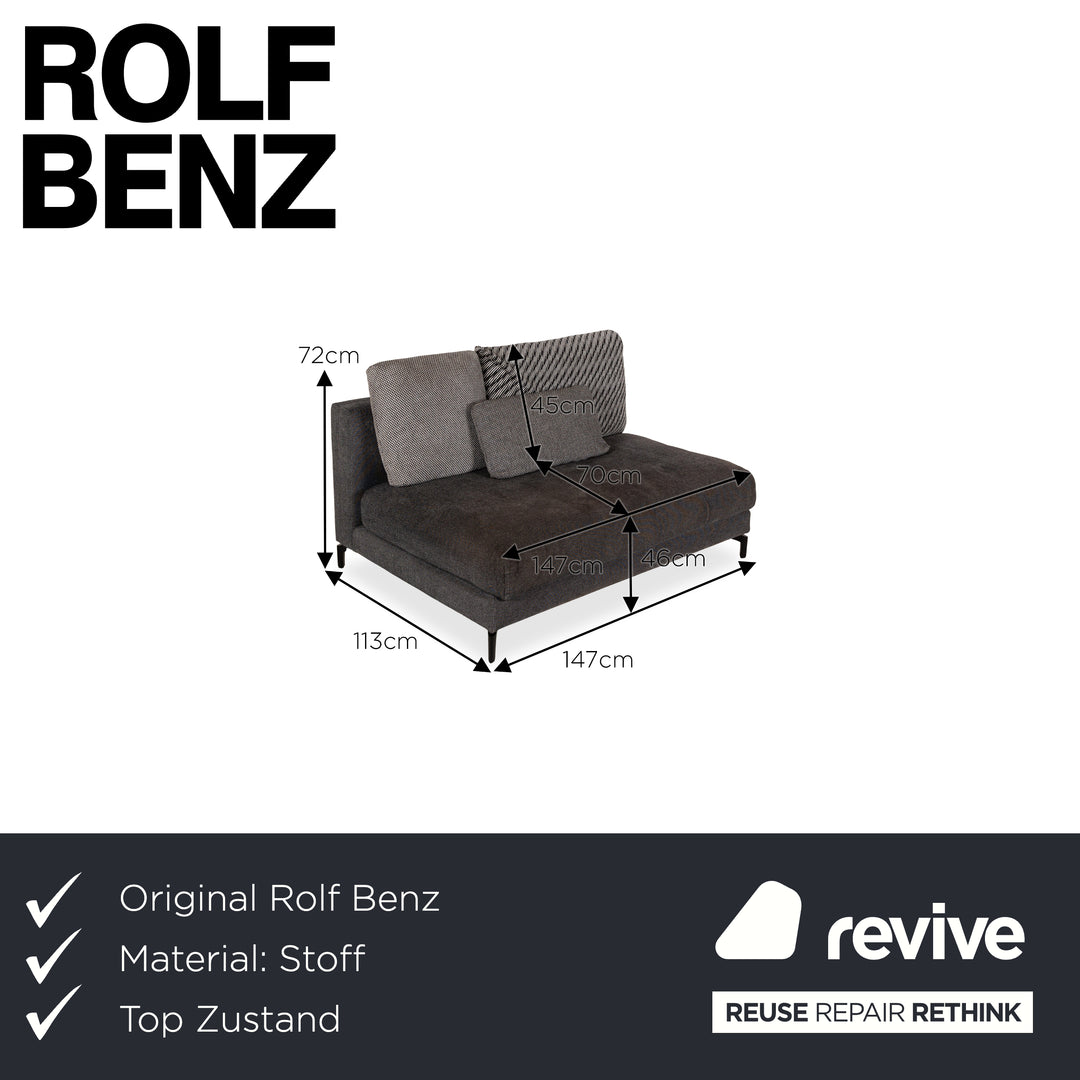 Rolf Benz Nuvola Fabric Lounger Gray