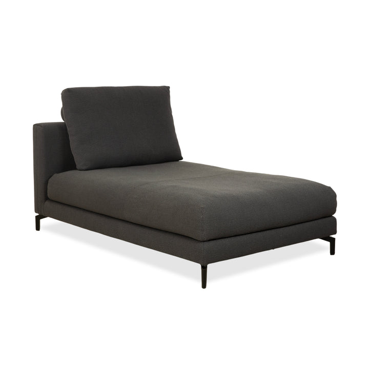 Fauteuil méridienne en tissu Nuvola de Rolf Benz, gris anthracite