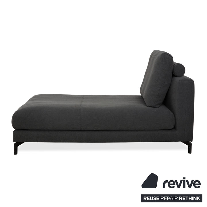 Fauteuil méridienne en tissu Nuvola de Rolf Benz, gris anthracite