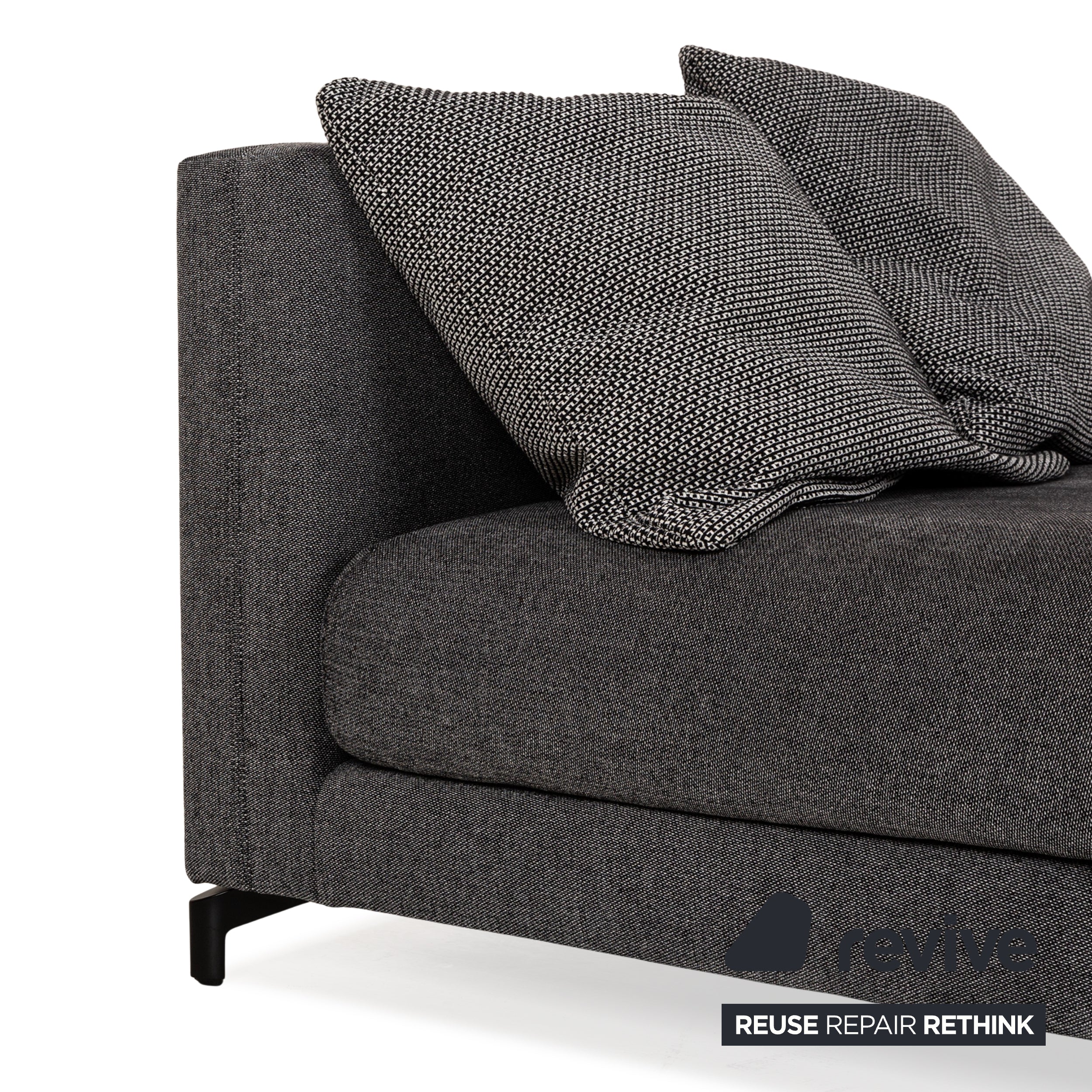 Rolf Benz Nuvola Fabric Lounger Grey Black Daybed