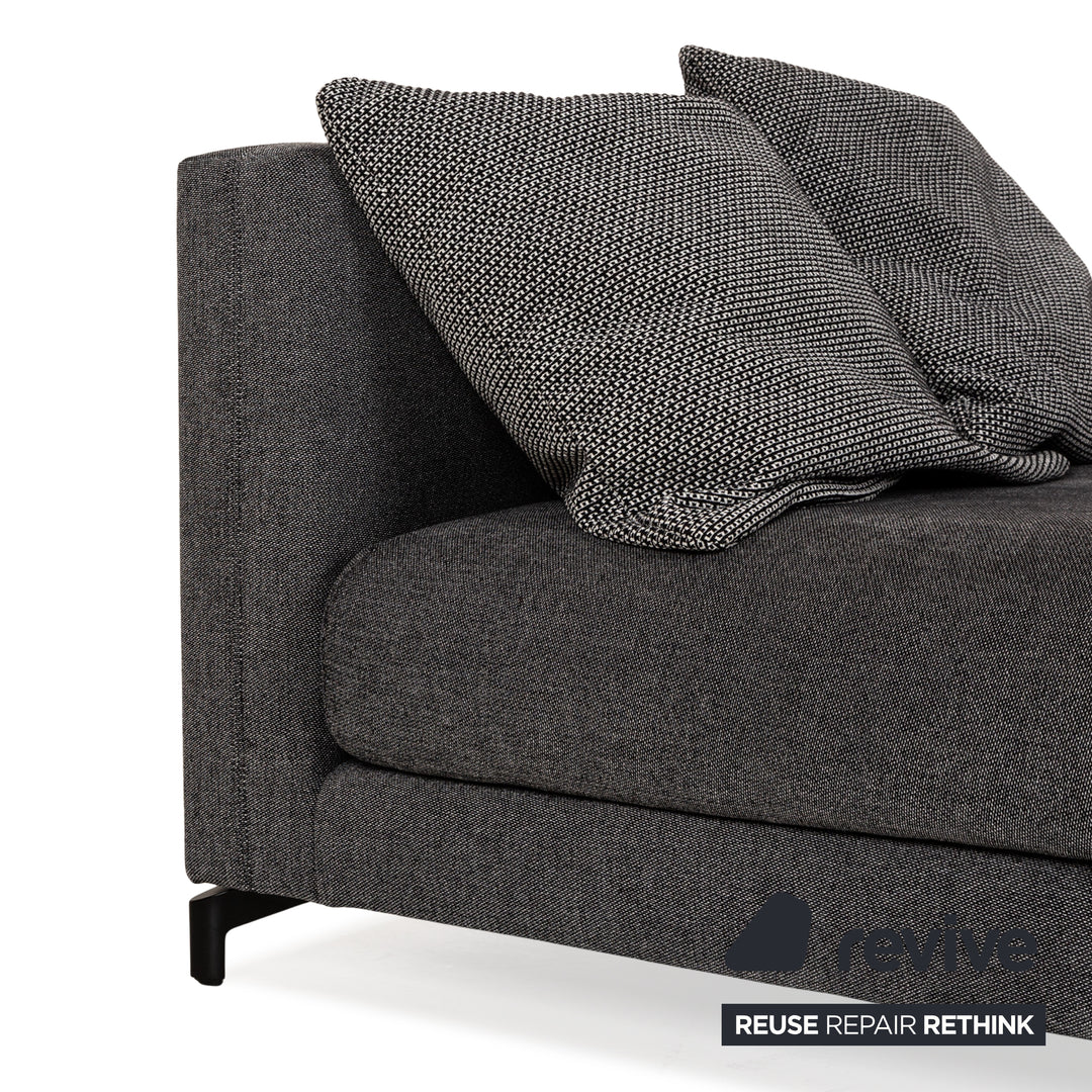 Rolf Benz Nuvola Fabric Lounger Grey Black Daybed
